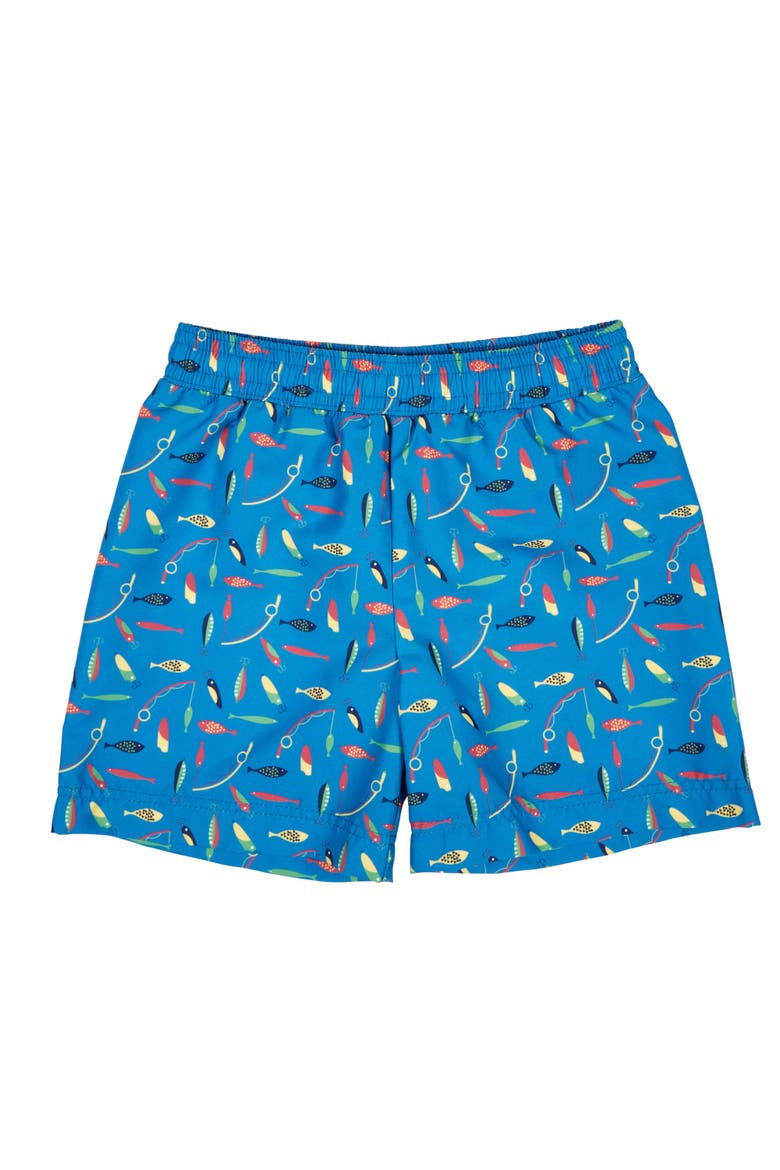 Fishing Lure Print Swim Trunk, Main, color, Blue/Multi