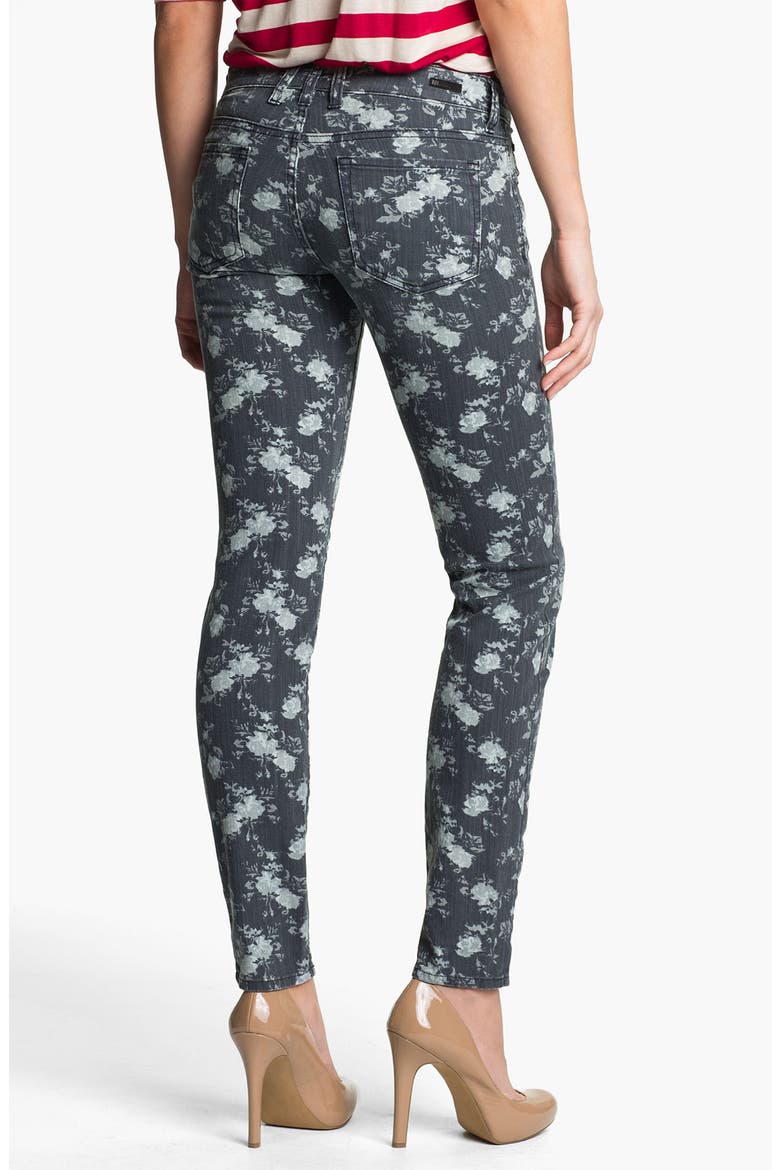 'Diana' Floral Skinny Jeans, Alternate, color, GREY