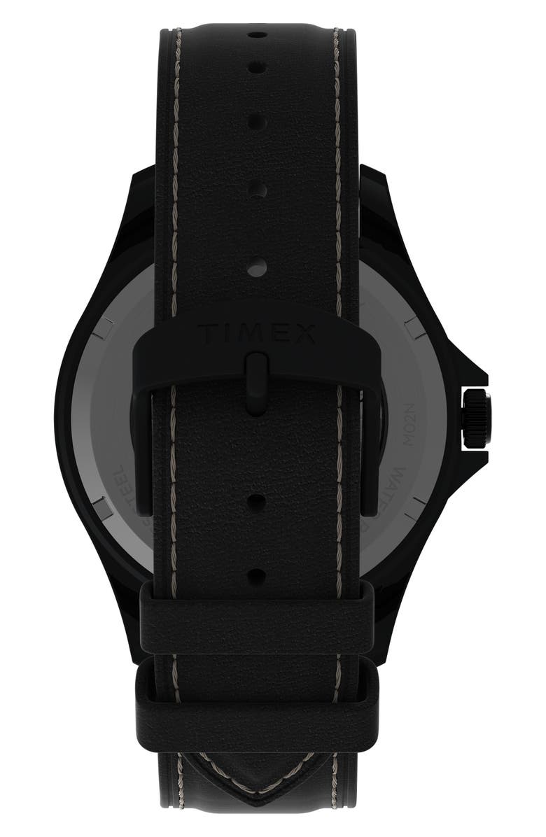 Timex<sup>®</sup> Navi XL Automatic Leather Strap Watch, 41mm, Alternate, color,