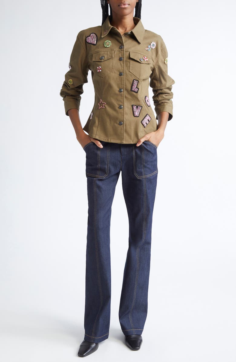 Cinq à Sept Kenji Topstitch Detail Bootcut Jeans, Alternate, color, Indigo