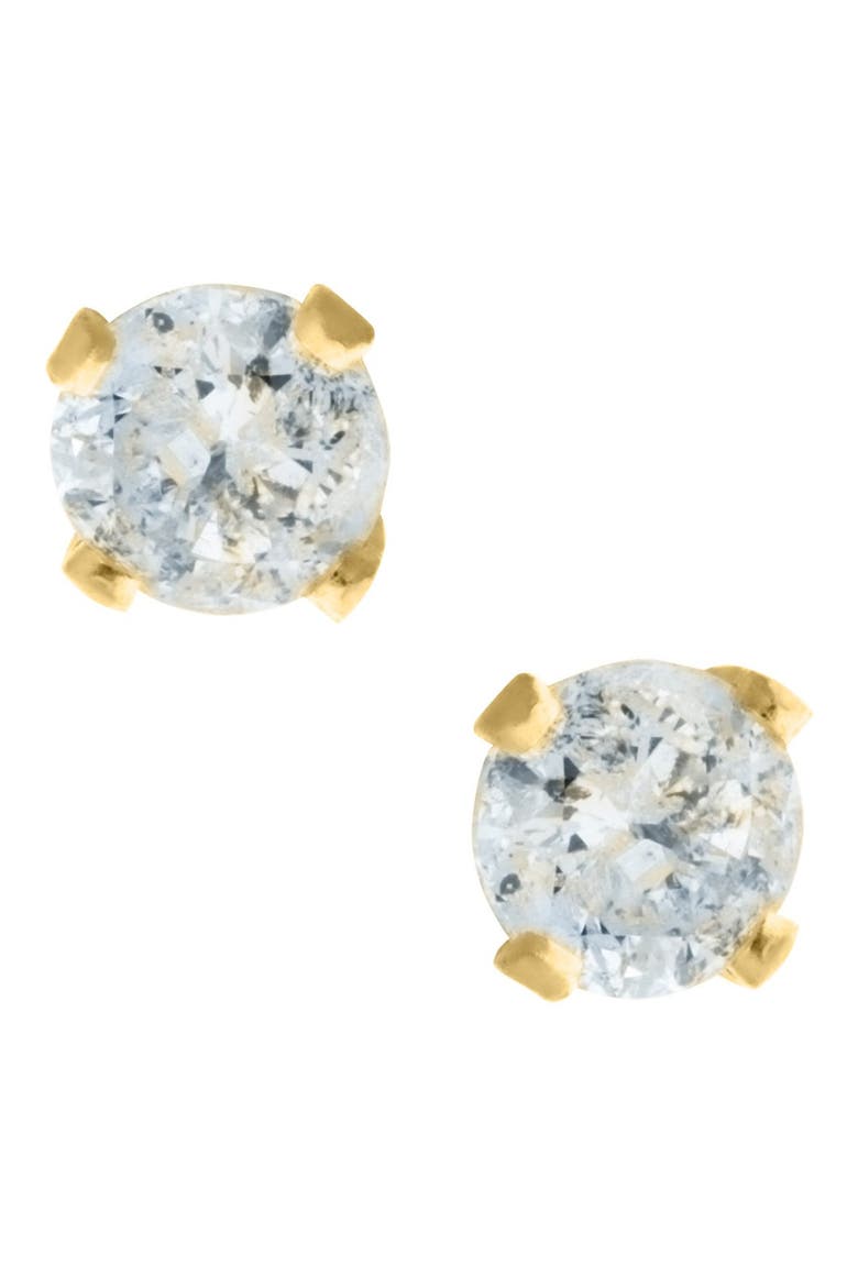 14k Yellow Gold & Diamond Stud Earrings, Main, color, GOLD