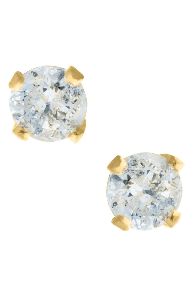 Mignonette 14k Yellow Gold & Diamond Stud Earrings, Main, color, Gold