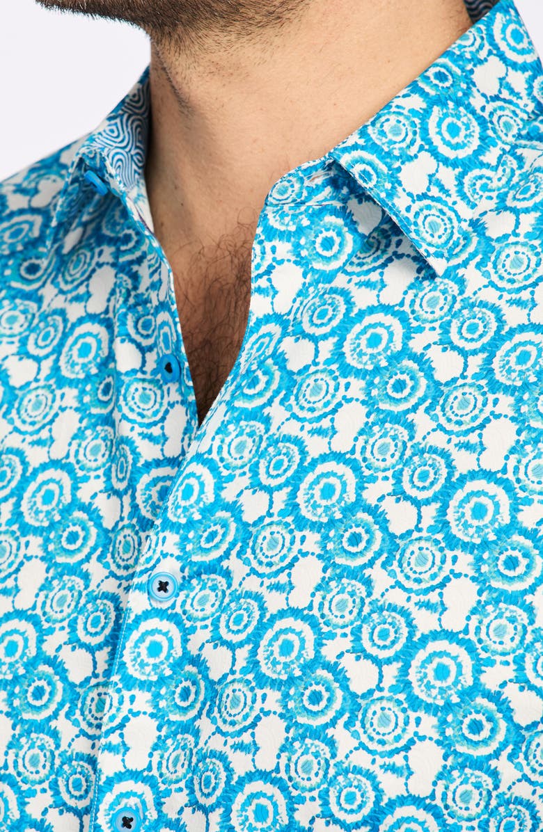 Robert Graham Cantley Cotton Button-Up Shirt, Alternate, color, Teal