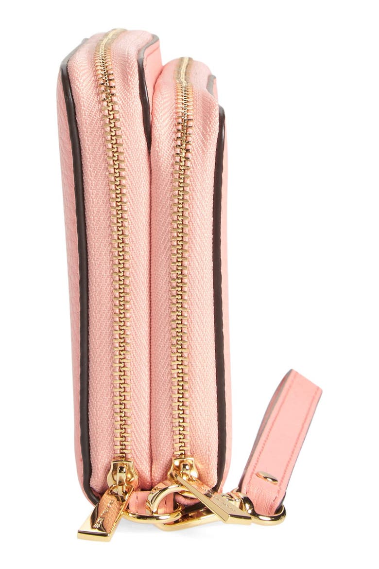 'Adele' Leather Wristlet, Alternate, color, PALE PINK/ GOLD