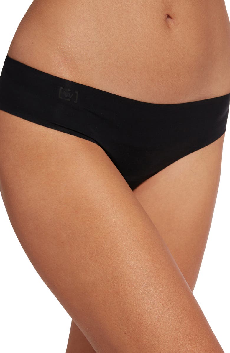 Wolford Pure Brazilian Panties, Alternate, color, Black