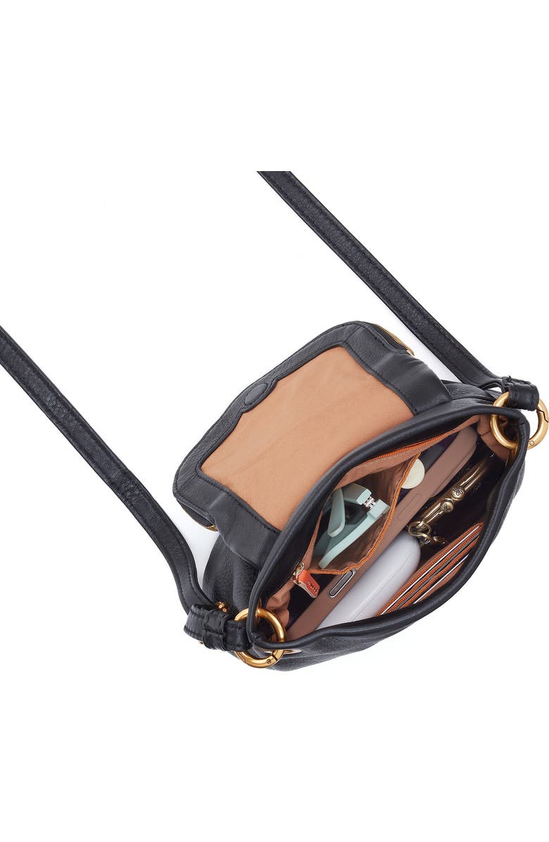 HOBO Fern Leather Crossbody Bag, Alternate, color, Black