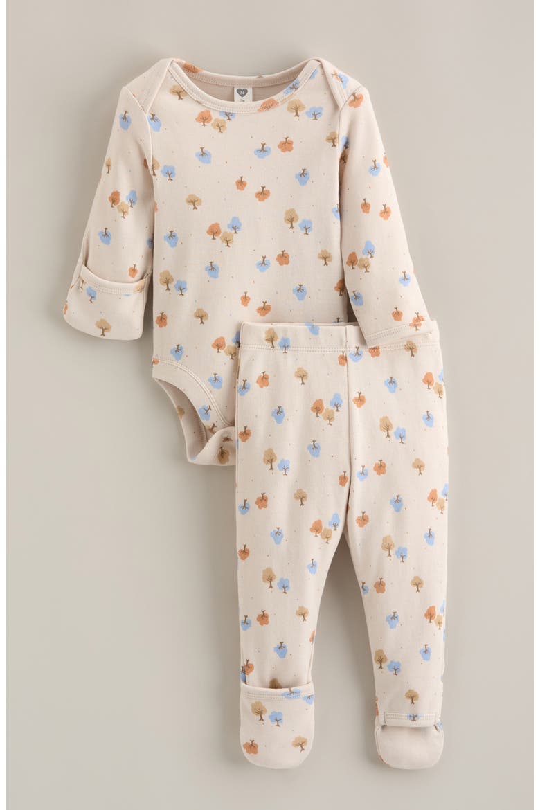 Convertible Bodysuit & Pants Set, Main, color, IVORY SAND AUTUMN TREES
