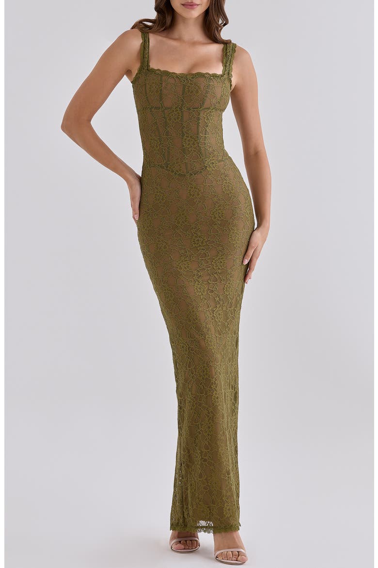 Aureliana Lace Gown, Main, color, LIME GREEN