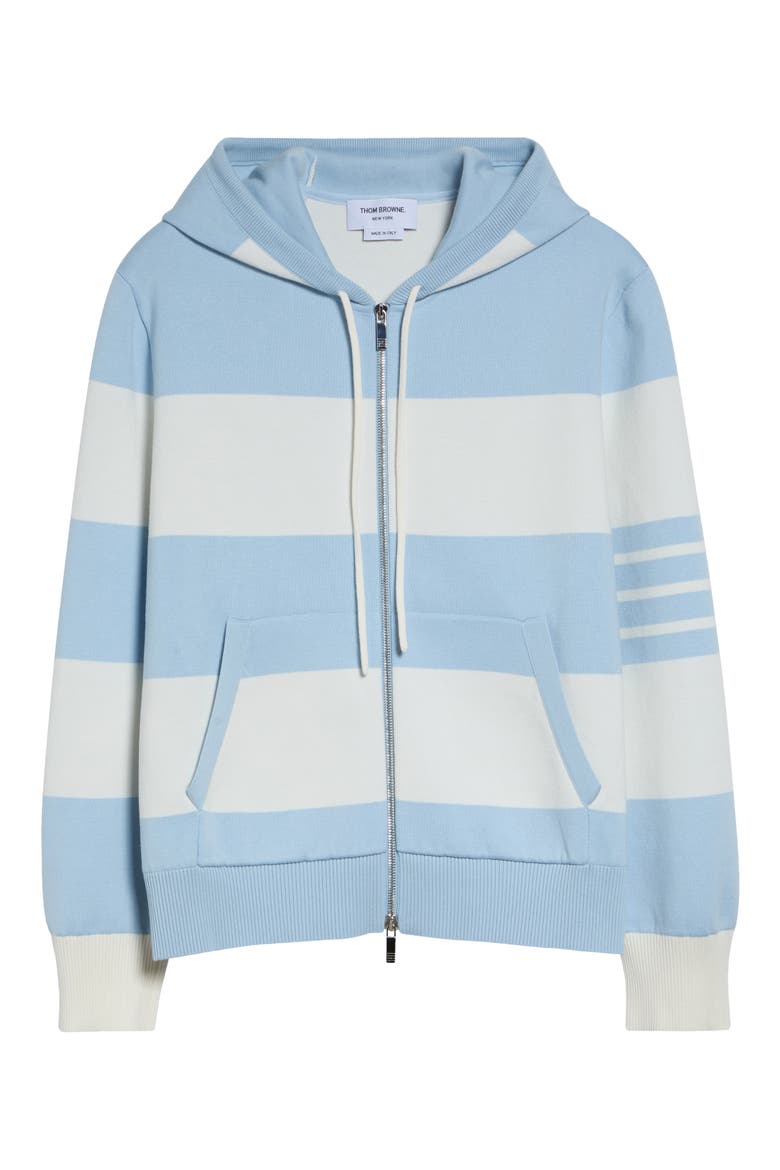 Hector Rugby Stripe Jacquard Zip Hoodie, Alternate, color, LIGHT BLU