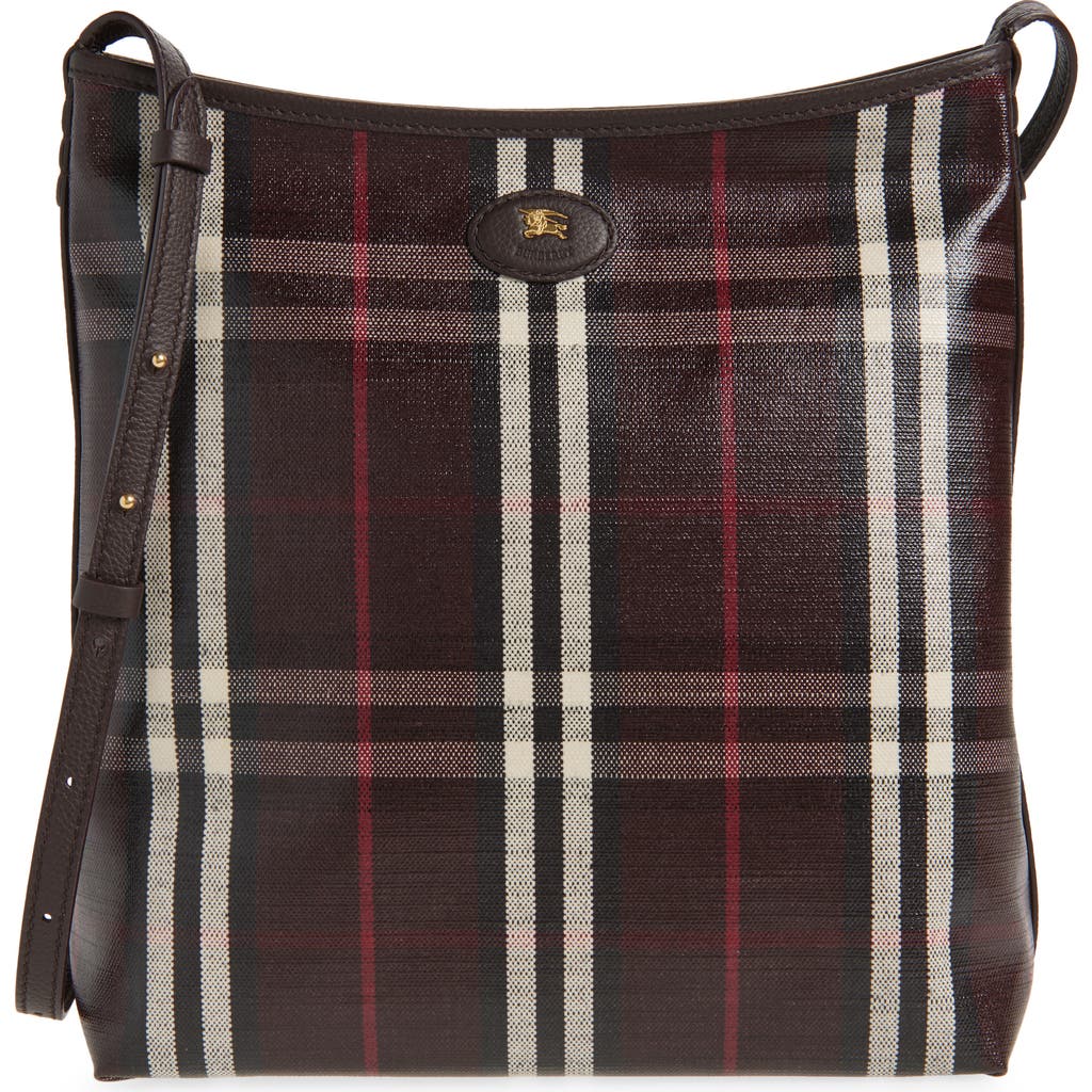 Burberry Small Highlands Coated Canvas Crossbody Bag In Brown