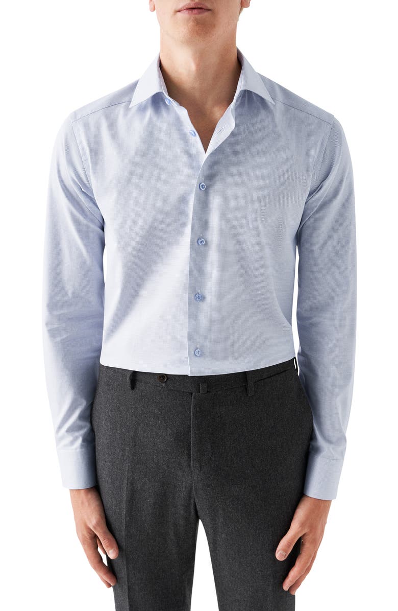 Eton Contemporary Fit Dobby Dress Shirt, Main, color, 