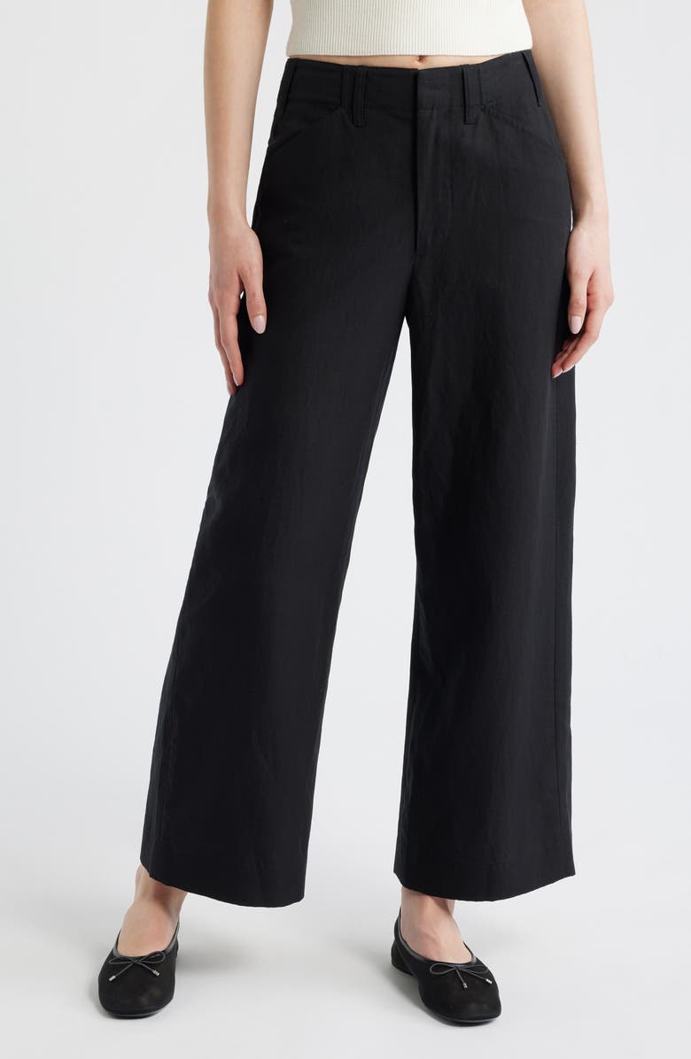 rag & bone Allison Ankle Wide Leg Pants, Main, color, Black