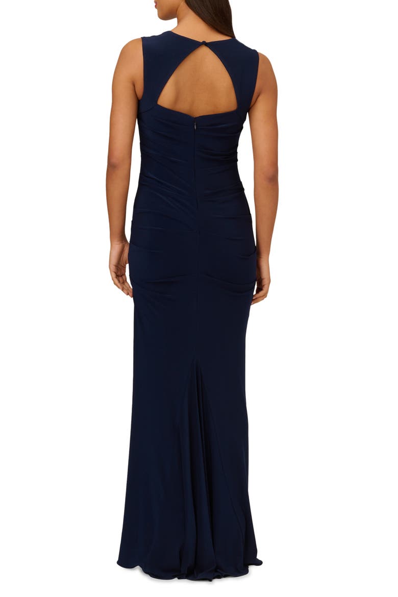 Square Neck Ruched Gown, Alternate, color, MIDNIGHT