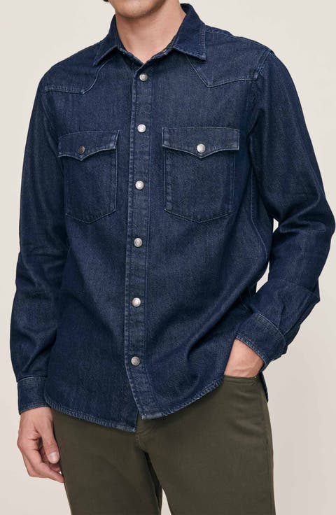 Dominick Cotton Blend Denim Western Shirt