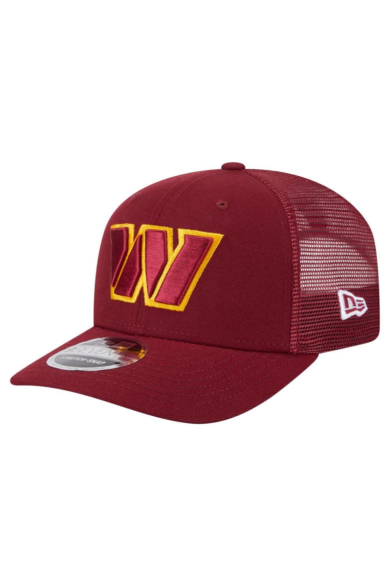 Men's New Era Burgundy Washington Commanders Main Trucker 9SEVENTY Stretch-Snap Hat, Main, color, Burgundy