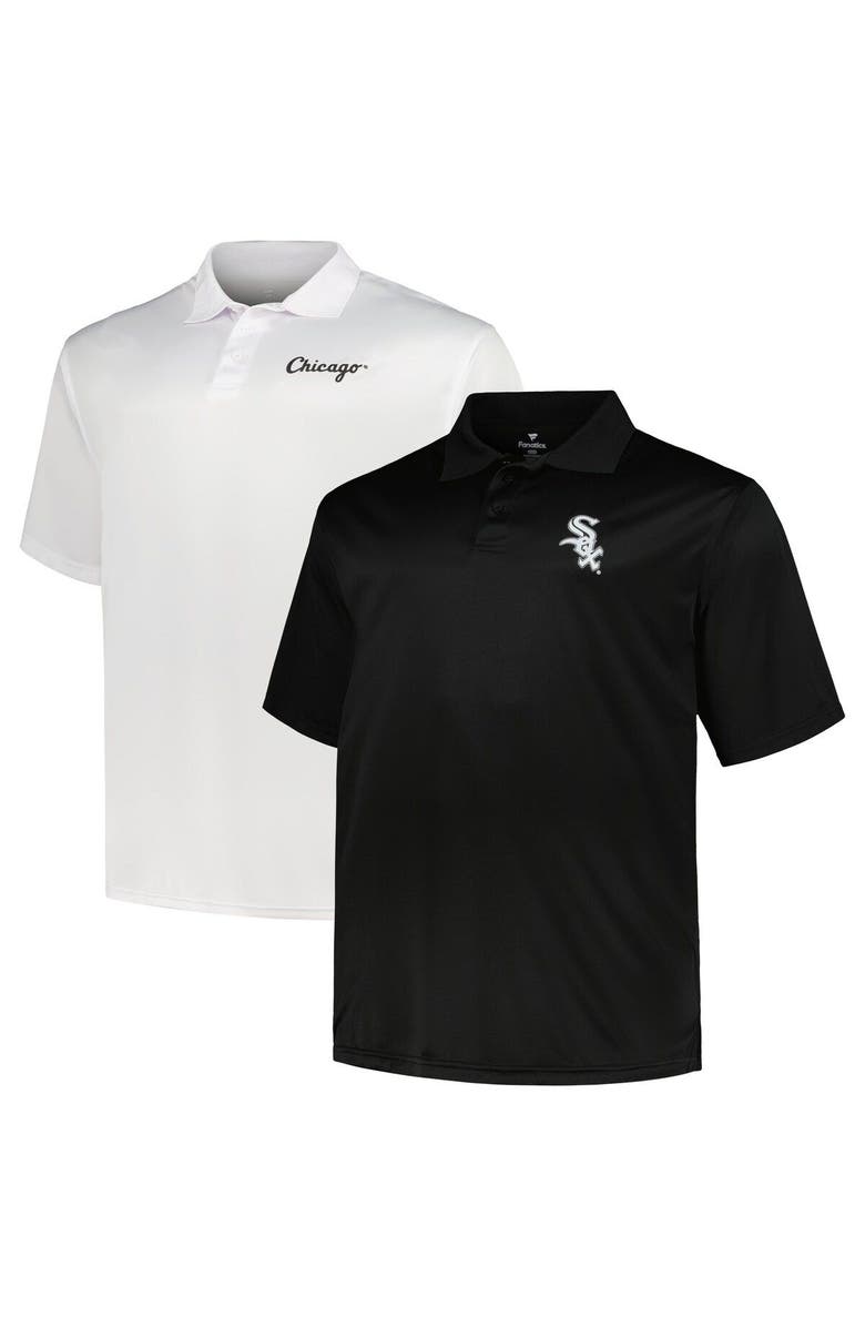 PROFILE Men's Profile Black/White Chicago White Sox Big & Tall Two-Pack Solid Polo Set, Main, color, Black