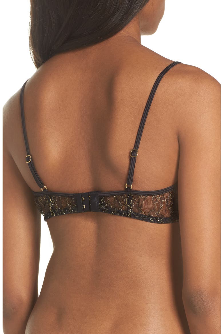 Jardin Imperial Underwire Balconette Bra, Alternate, color, BLACK / GOLD