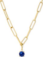Brook and York Melrose Birthstone Pendant Paper Clip Chain Necklace