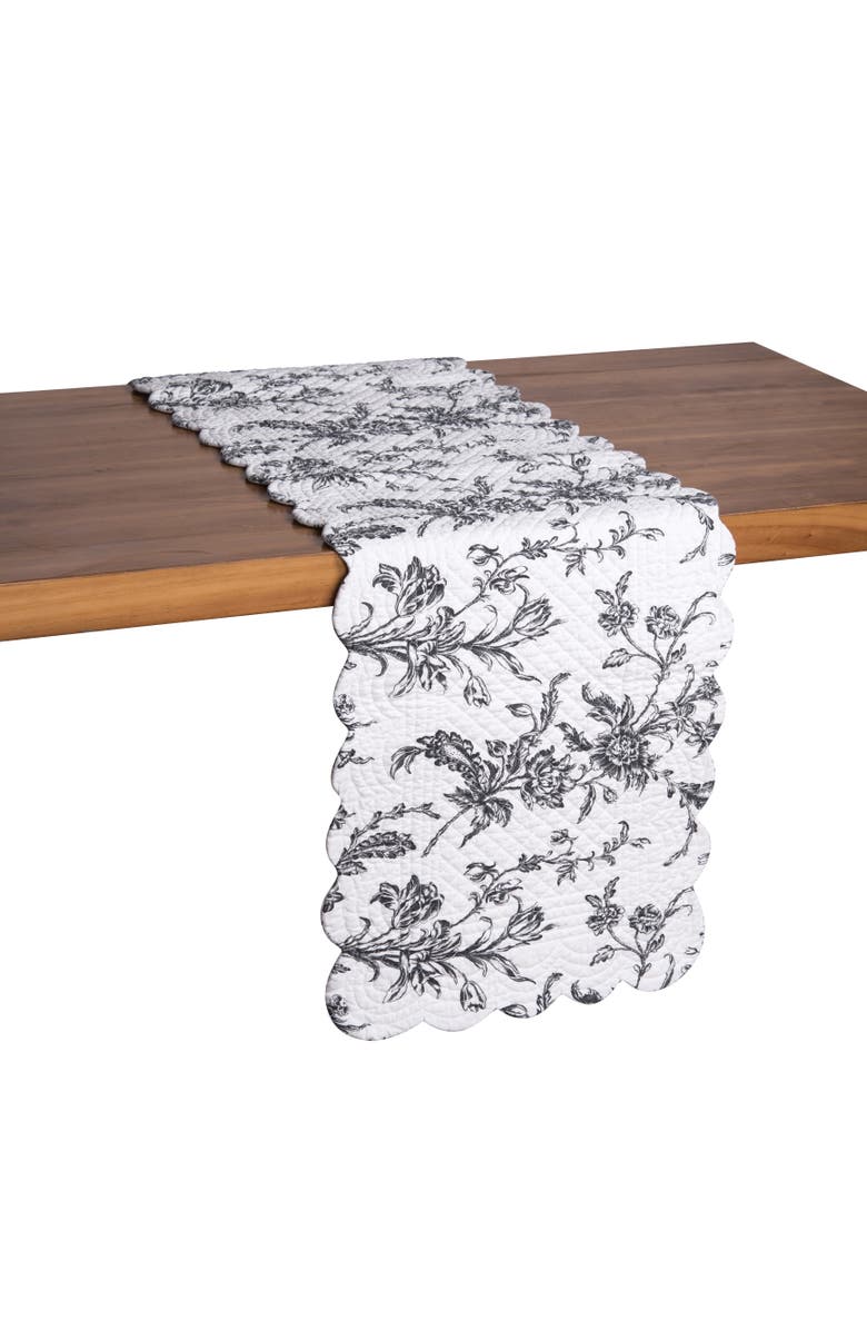 C&F Home Bleighton Black Table Runner 14" x 51", Alternate, color, Black