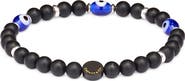 Caputo & Co. Men's Evil Eye Gem Stretch Bracelet