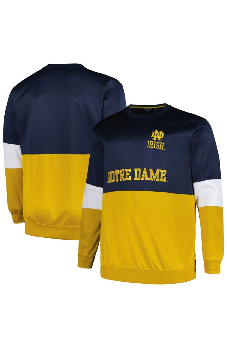 PROFILE Men's Profile Navy Notre Dame Fighting Irish Big & Tall Fleece Pullover Sweatshirt, Main, color,
