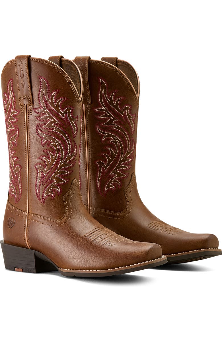 Ariat Round Up Narrow Cutter Toe Western Boot, Alternate, color, Sorrel Crunch