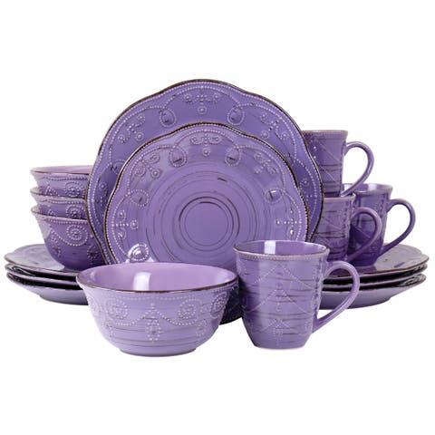 Rustic Birch 16 Piece Stoneware Dinnerware Set