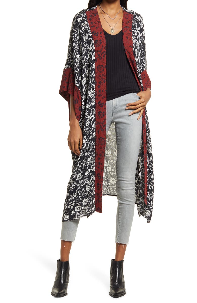 Treasure & Bond Border Print Duster, Main, color, 