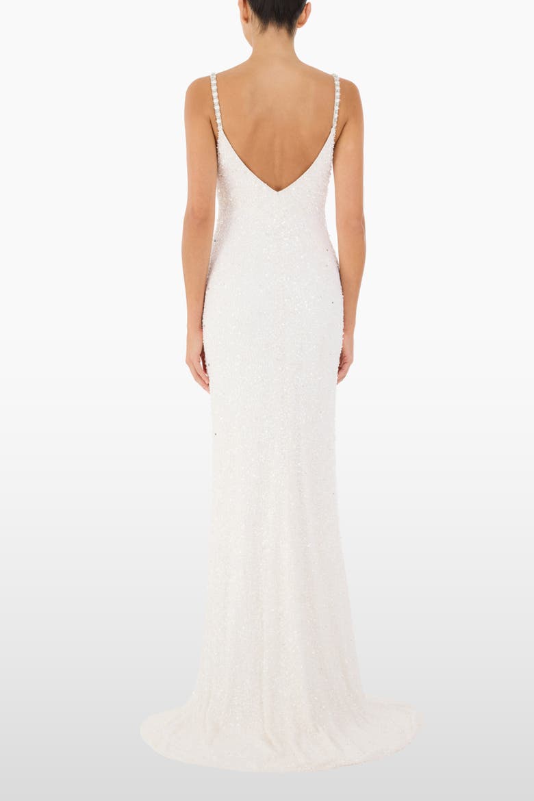 Nora Sequin-Embellished Gown, Alternate, color, IVORY