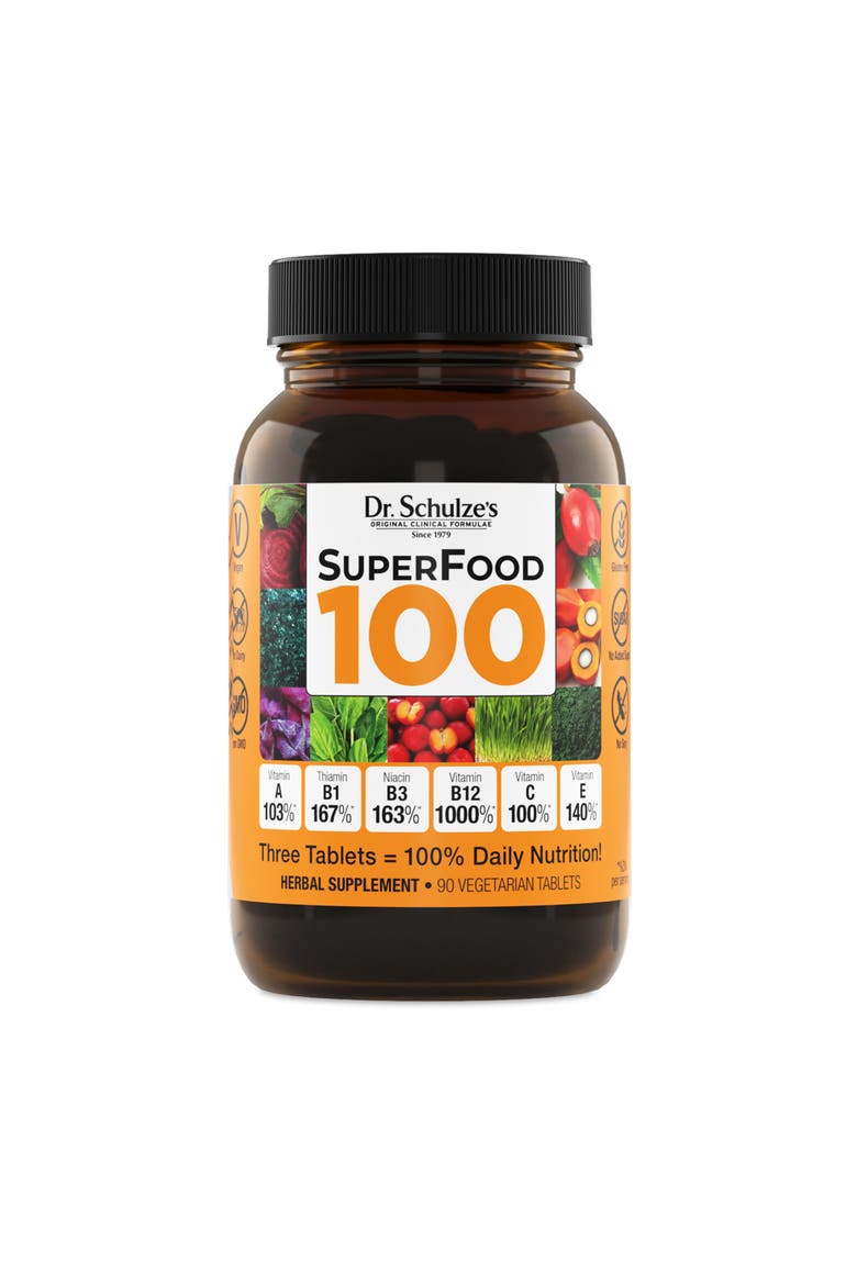 SuperFood 100 Supplement for Overall Wellness, Cellular Nutrition and Energy Support, Gluten-Free, Dairy-Free, Main, color, Brown