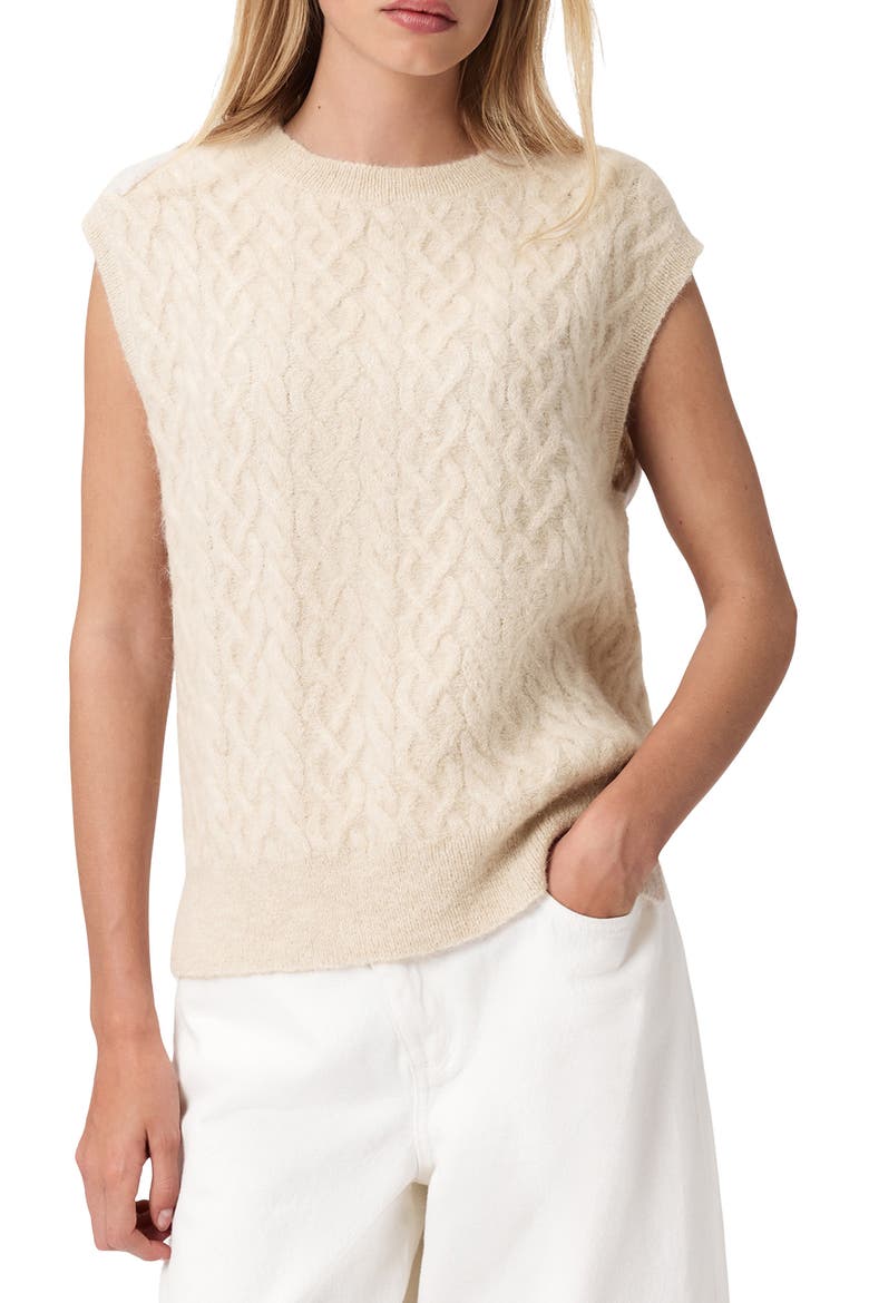 Sirius Cable Alpaca Blend Sweater Vest, Main, color, PEARL WHITE