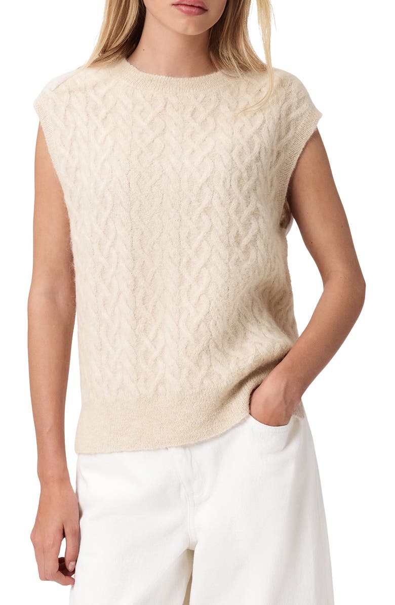 AllSaints Sirius Cable Alpaca Blend Sweater Vest, Main, color, 