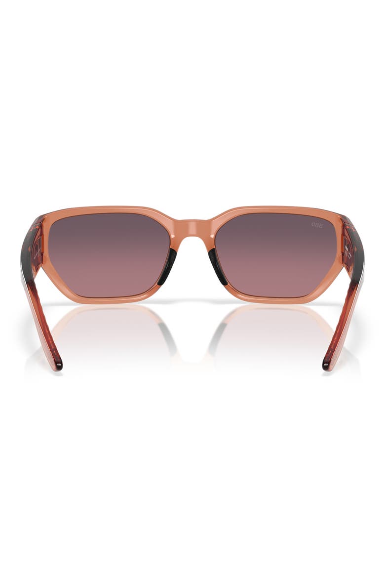Clemente 58mm Polarized Rectangular Sunglasses, Alternate, color, PINK SANDS/ ROSE GRADIENT 580G