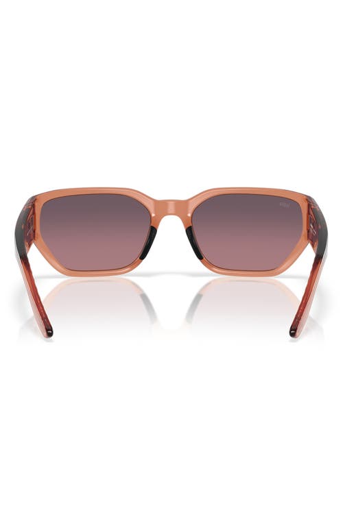 Costa Del Mar Clemente 58mm Polarized Rectangular Sunglasses In Pink Sands/rose Gradient 580g