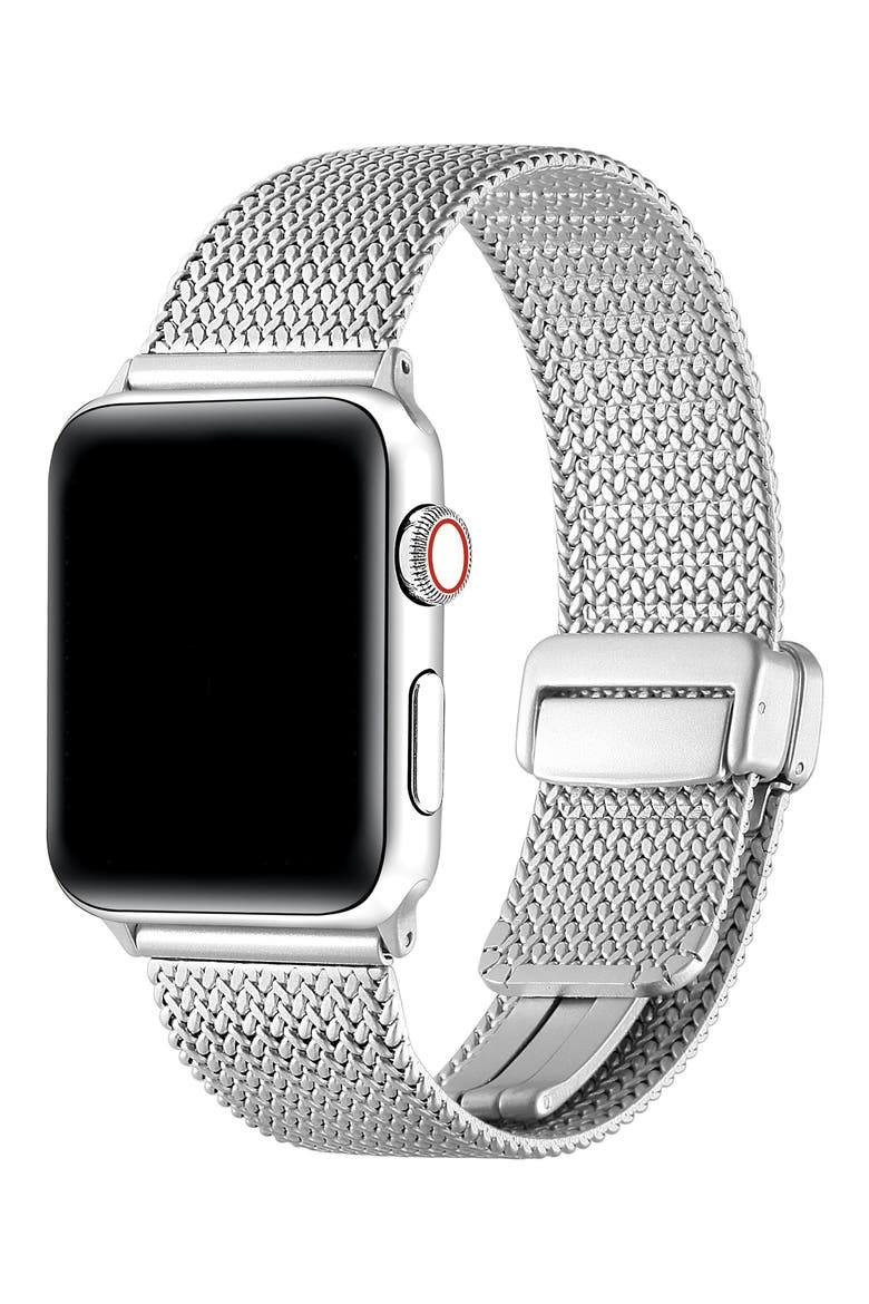 Stainless Steel Mesh Apple Watch® Watchband, Alternate, color, SILVER