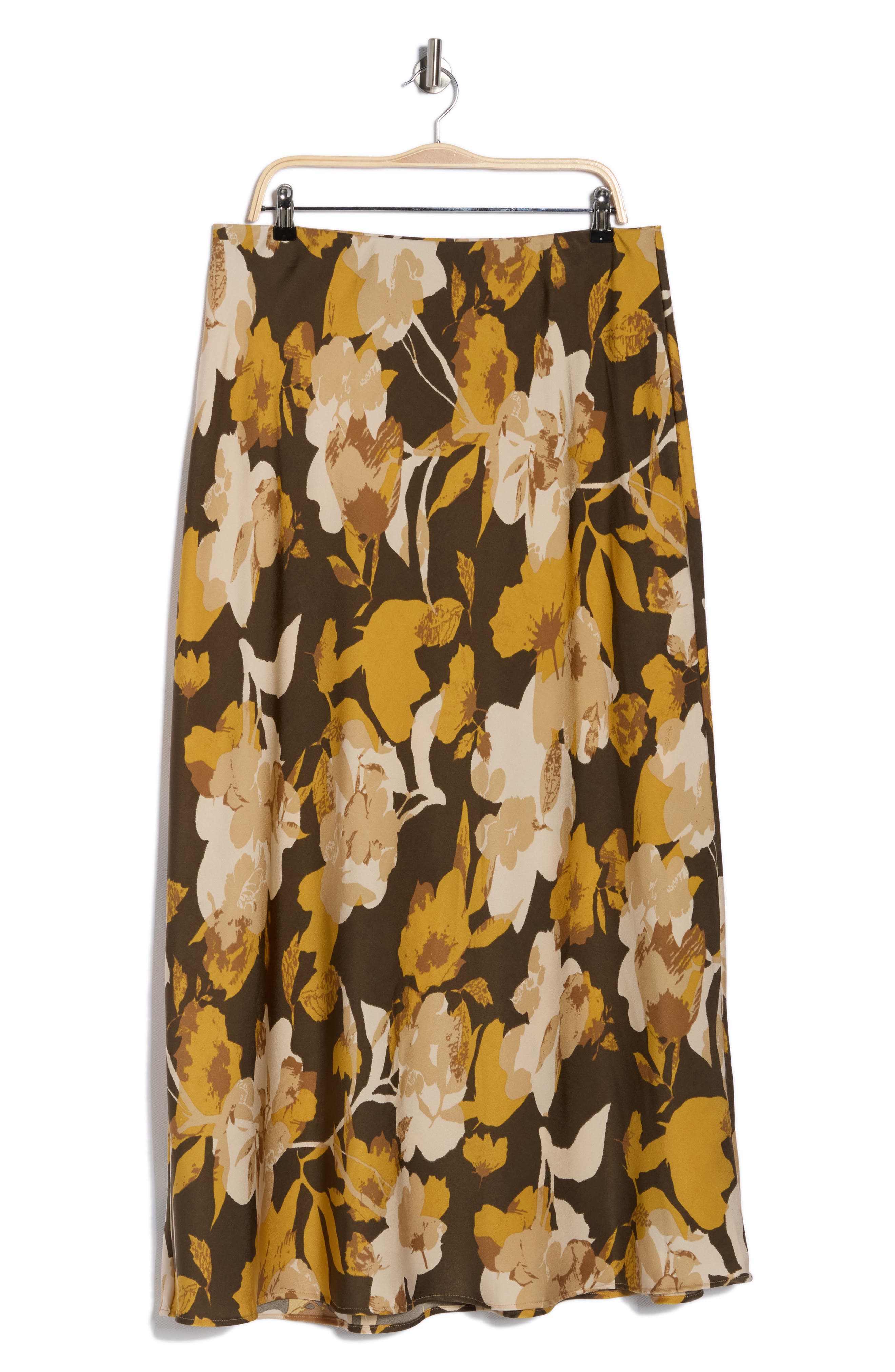 Renee C Floral Satin Maxi Skirt