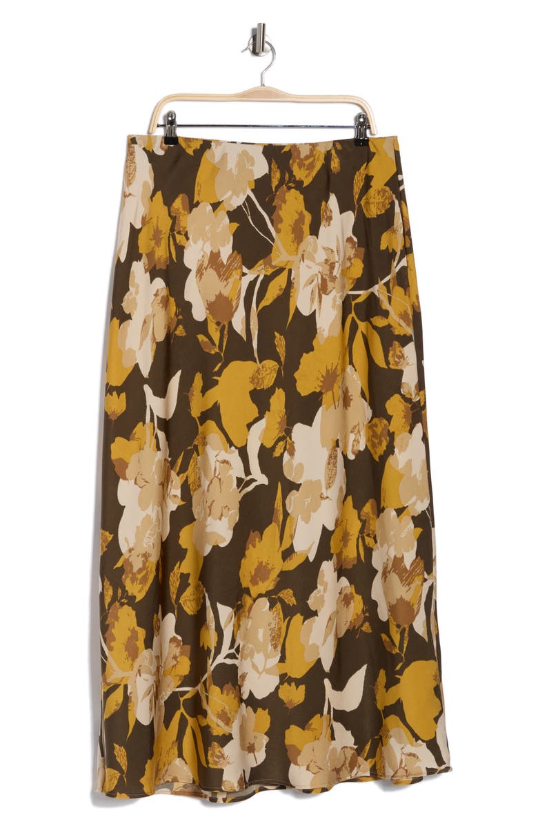 Renee C Floral Satin Maxi Skirt, Main, color, 