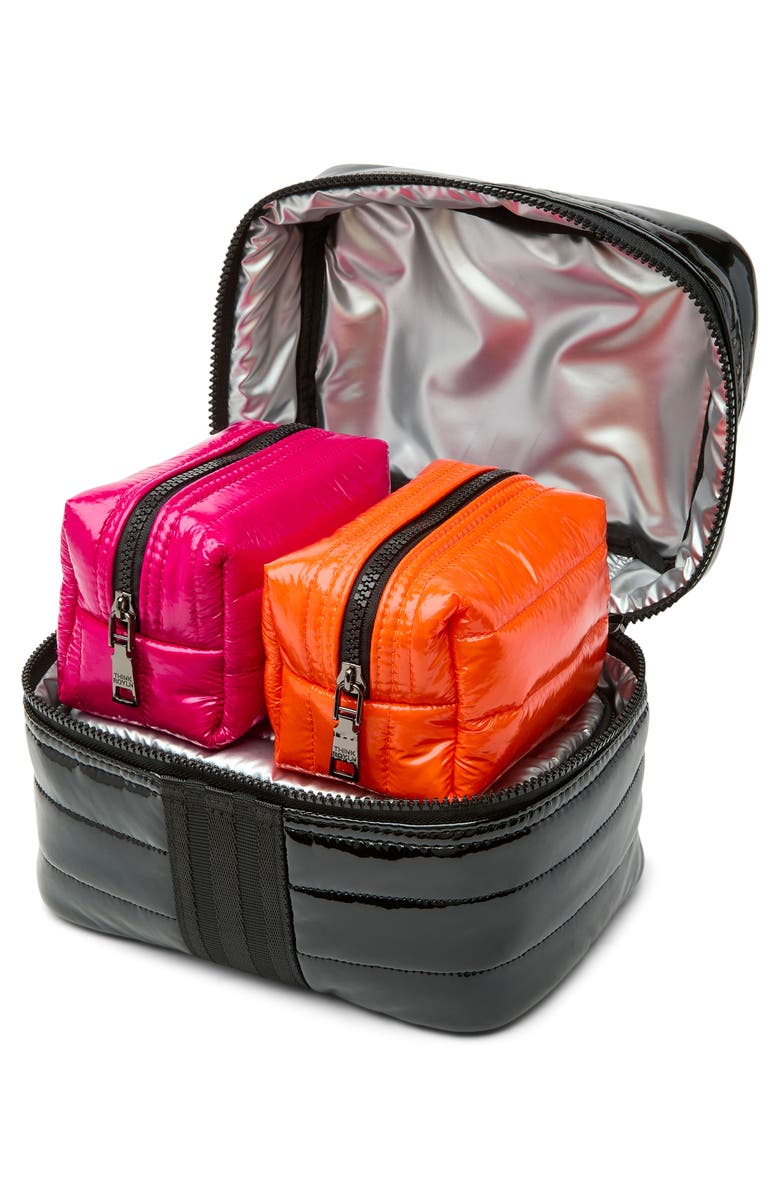 THINK ROYLN Glamour Girl 4-Pack Travel Pouches, Alternate, color, Black Patent Multi