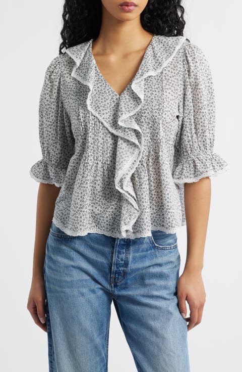 Ruffled Puff Sleeve Top