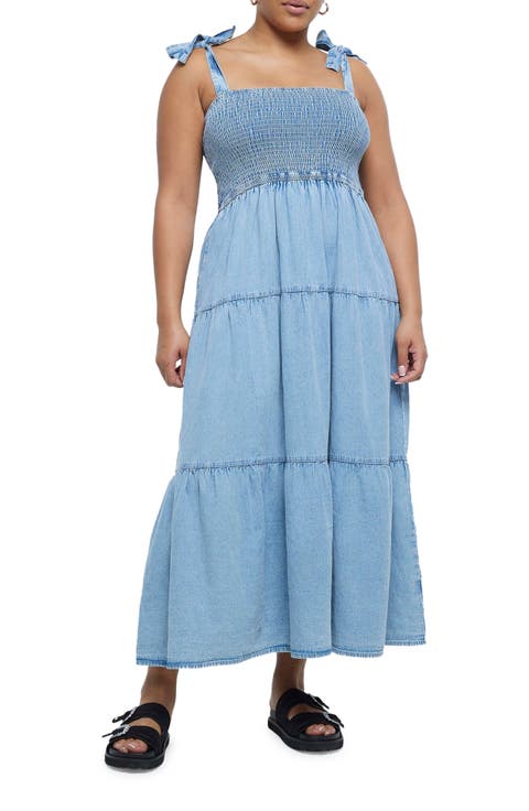 Loci Denim Maxi Sundress (Plus Size)