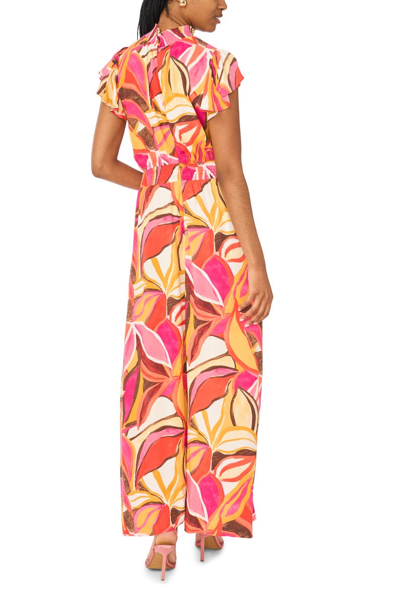 Flutter Sleeve Jumpsuit, Alternate, color, PINK MULTI