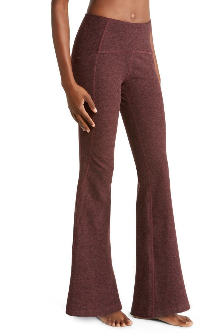 Restore Soft High Waist Pocket Flare Leggings, Alternate, color, BURGUNDY SASS