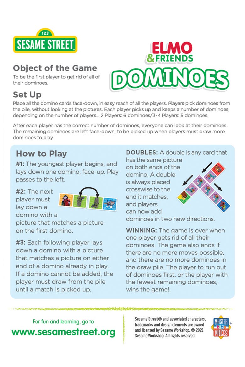Elmo & Friends Picture Dominoes, Alternate, color, Multicolor