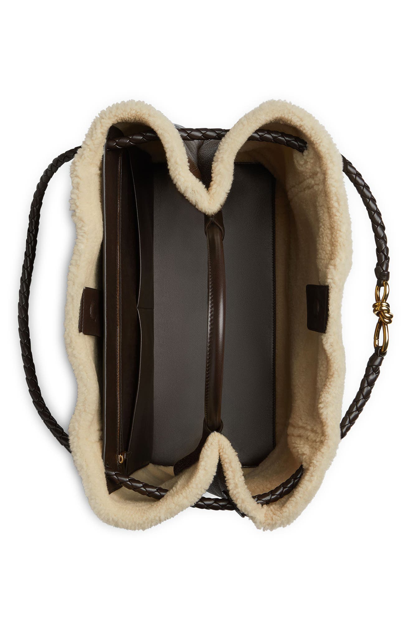 Bottega Veneta Large Andiamo Genuine Shearling Tote, Alternate, color, 