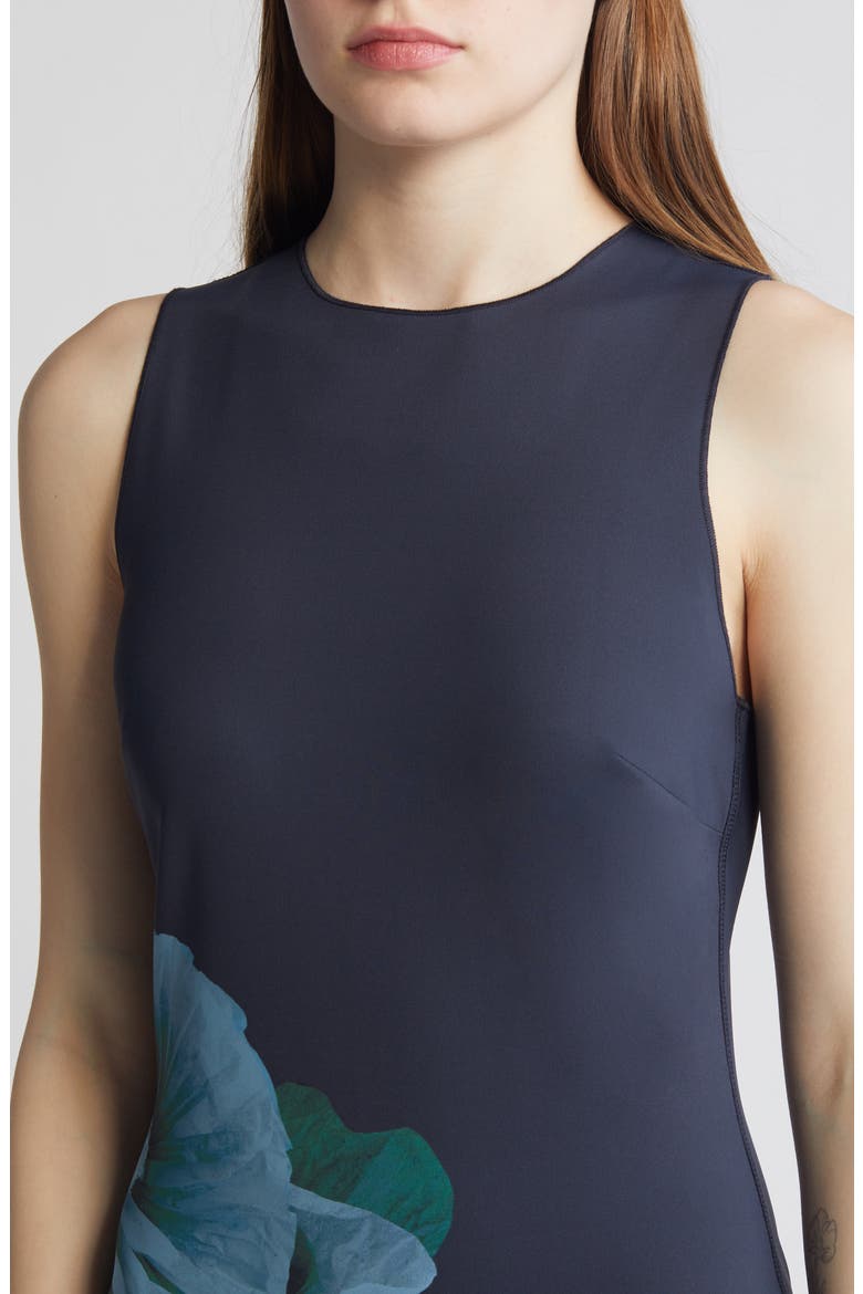 Cloudi Print Scuba Knit Body-Con Dress, Alternate, color, NAVY