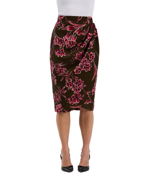 Elevate Womens Elastic High Waist Knee Length Pencil Skirt