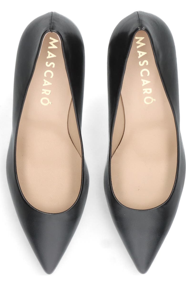 MASCARO Leather Pointed Toe Pump, Main, color, Black