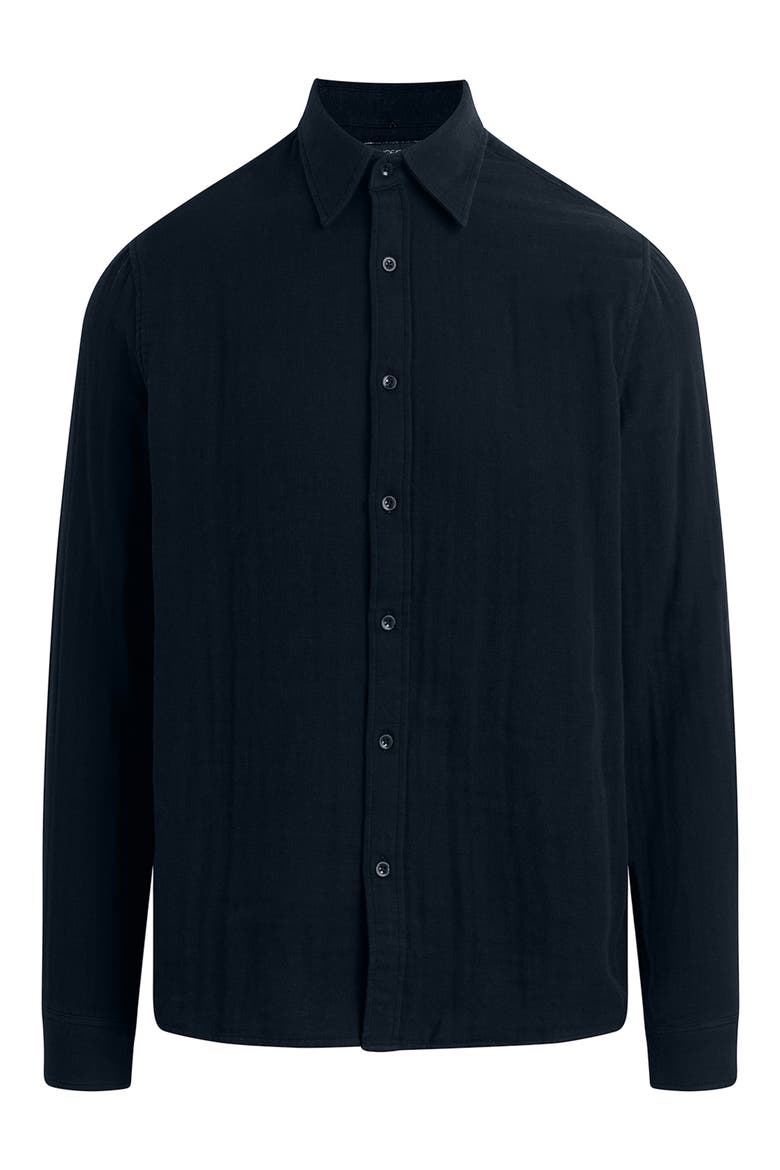 Cedric Cotton Gauze Button-Up Shirt, Alternate, color, TRUE NAVY