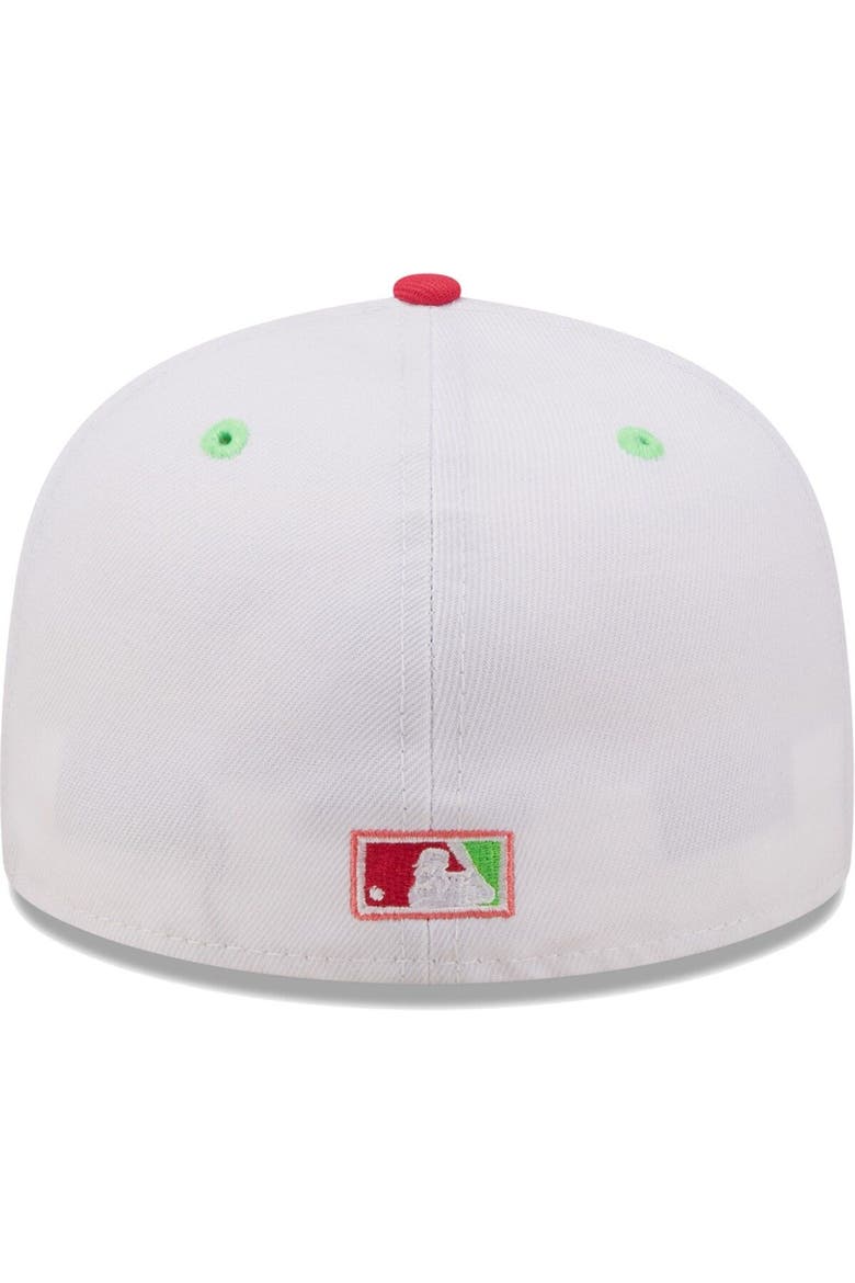 Men's New Era White/Coral Toronto Blue Jays 1992 World Series Strawberry Lolli 59FIFTY Fitted Hat, Alternate, color, White