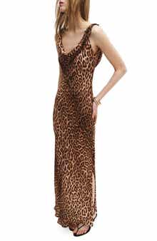 Animal Print Sleeveless Maxi Dress
